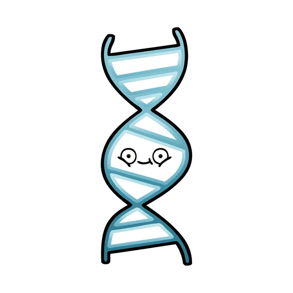 Gradient shaded cartoon DNA strand — Stock Vector