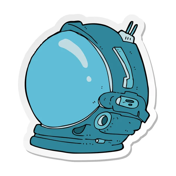 Pegatina de un casco de astronauta de dibujos animados — Vector de stock