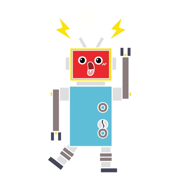 Szalagkábel Színes Retro Rajzfilm Robot Hiba — Stock Vector