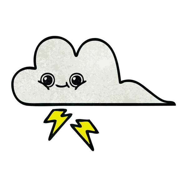 Retro grunge struktury karikatura bouřkový mrak — Stockový vektor
