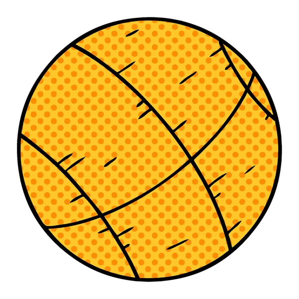 一个篮球的卡通涂鸦 — 图库矢量图片