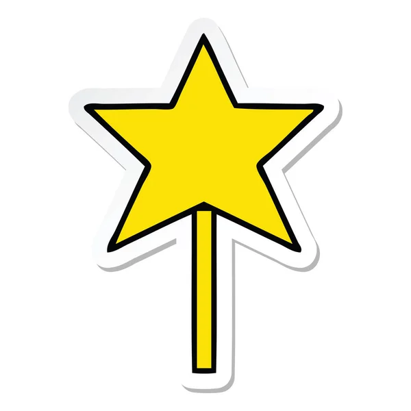 Sticker of a cute cartoon star wand — Stock Vector