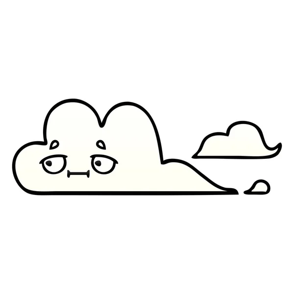 Sfumatura ombreggiata cartone animato nuvola bianca — Vettoriale Stock