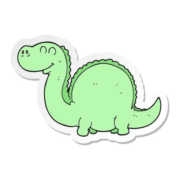 Sticker of a cartoon dinosaur — Stock Vector