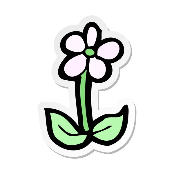 Αυτοκόλλητο ενός λουλουδιού κινουμένων σχεδίων — Διανυσματικό Αρχείο