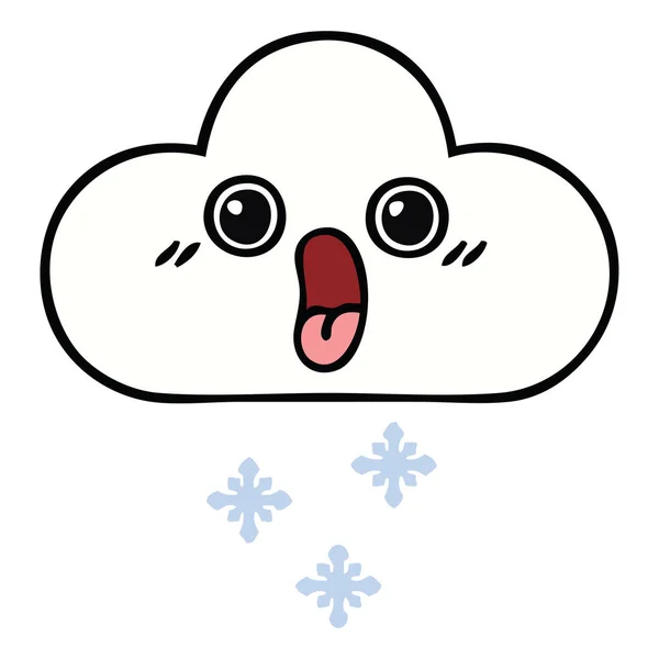 かわいい漫画雪雲 — ストックベクタ