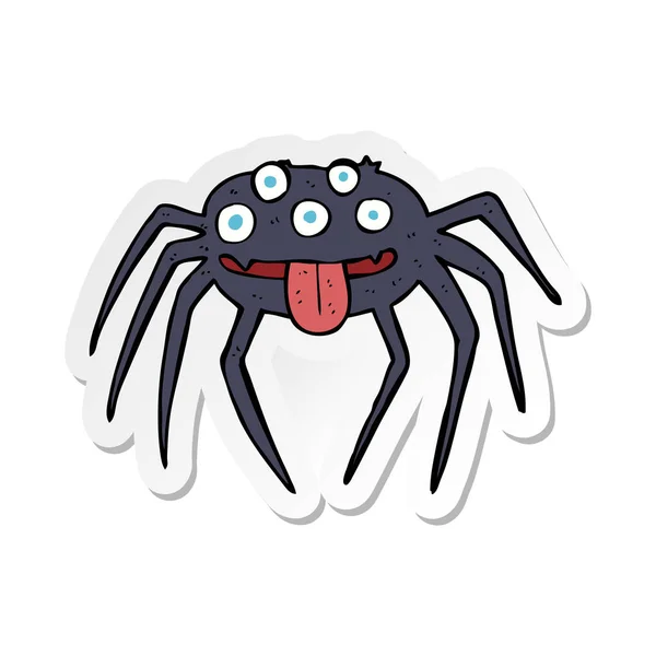 Nálepka kreslený hrubé halloween Spider — Stockový vektor