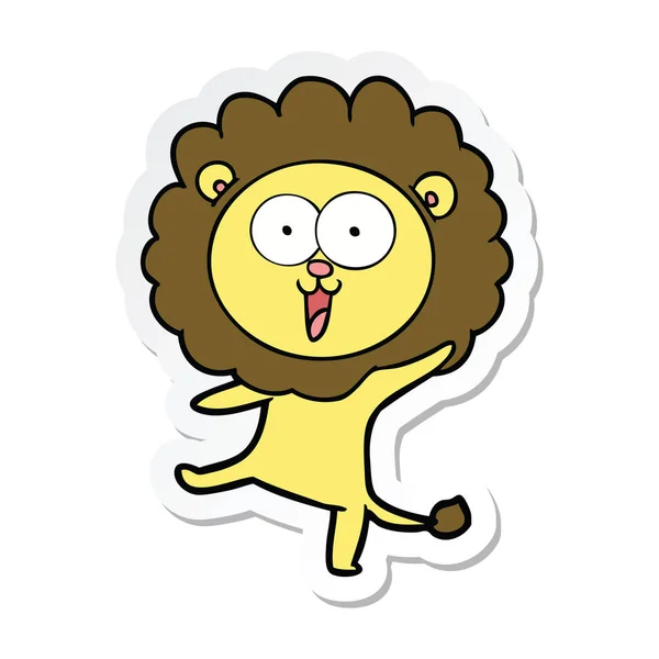 Nálepka rádi karikatury lva — Stockový vektor