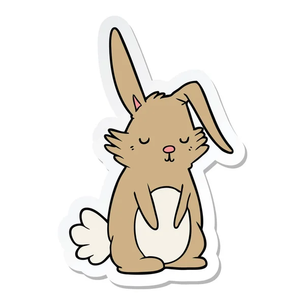 Sticker of a cartoon sleepy rabbit — Stock Vector