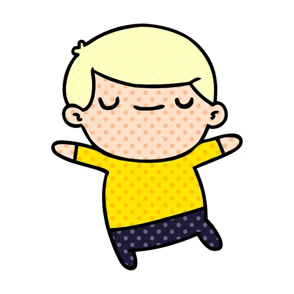 Desenho animado de um menino bonito kawaii — Vetor de Stock