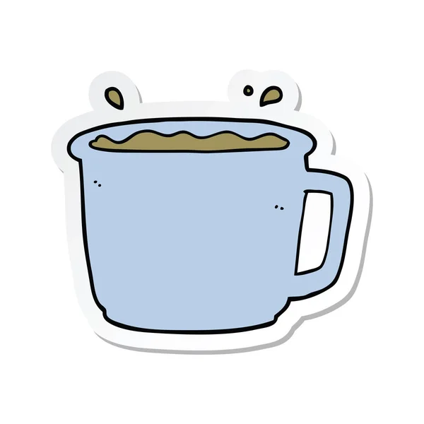 Pegatina de una taza de café de dibujos animados — Vector de stock