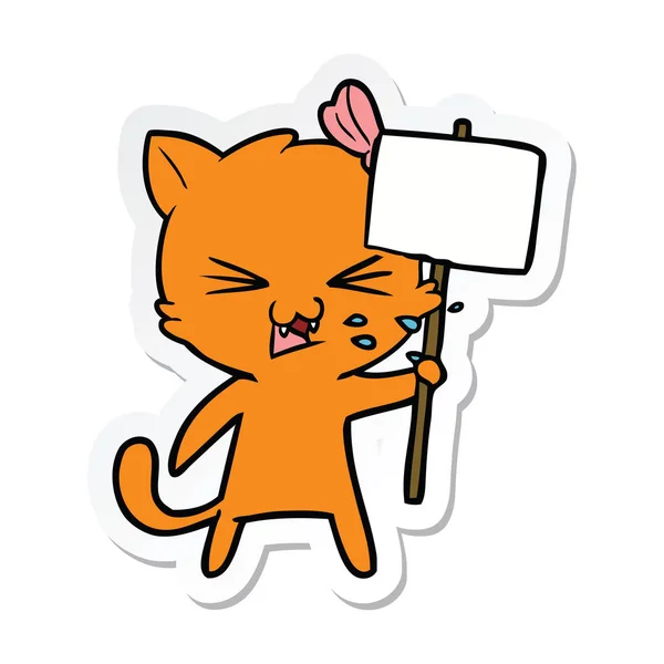 Sticker van een cartoon kat — Stockvector