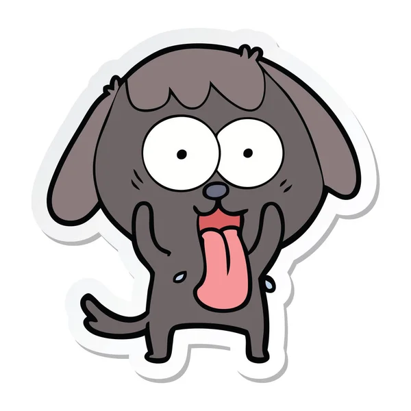 Autocollant d'un chien de dessin animé mignon — Image vectorielle