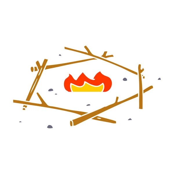 Мультяшные каракули пожара в лагере — стоковый вектор