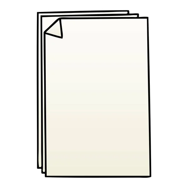 Gradiente peculiar sombreado pilha de papel de desenho animado — Vetor de Stock