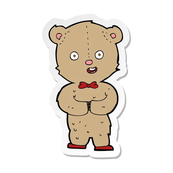 Sticker of a cartoon teddy bear — Stock Vector