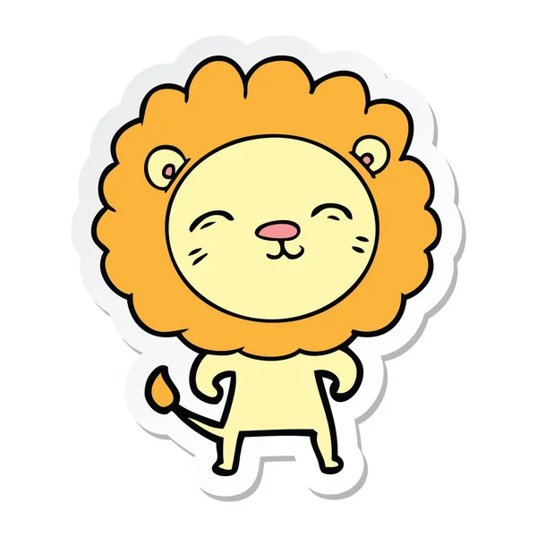 Sticker of a cartoon lion — Stock Vector