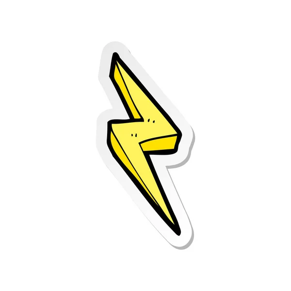 Sticker Van Een Cartoon Lightning Bolt Symbool — Stockvector
