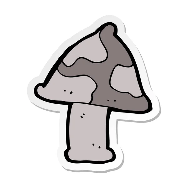 Sticker van een cartoon paddestoel — Stockvector
