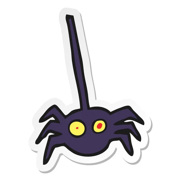 Sticker Cartoon Halloween Spider — Stock Vector