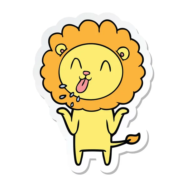 Pegatina de un león de dibujos animados feliz — Archivo Imágenes Vectoriales