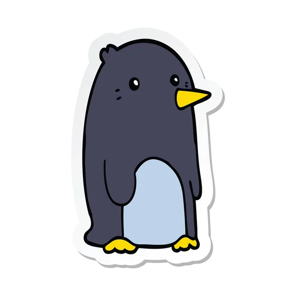 Sticker Van Een Cartoon Pinguïn — Stockvector