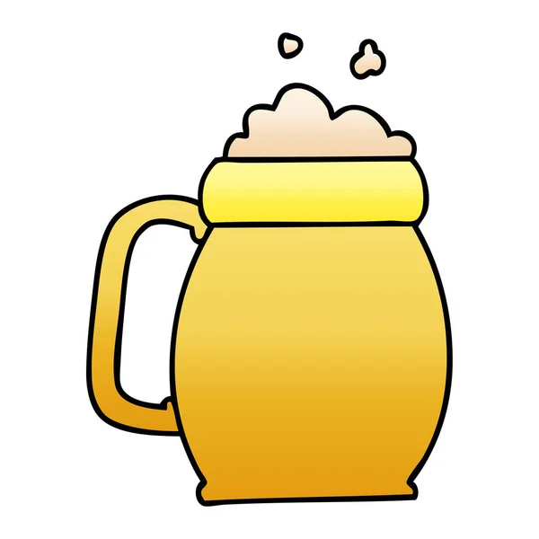 Peculiar gradiente sombreado desenho animado cerveja — Vetor de Stock