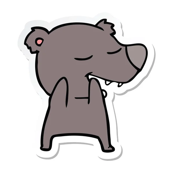 Etiqueta Urso Desenho Animado — Vetor de Stock