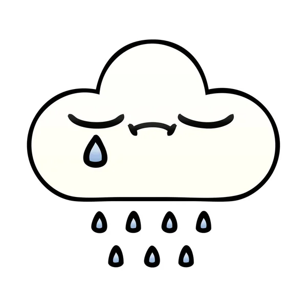 Gradiente sombreado cartoon chuva nuvem — Vetor de Stock