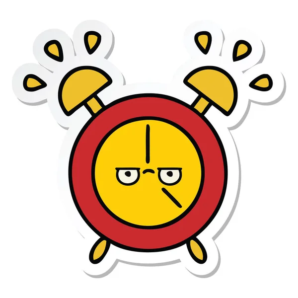 Sticker Voor Een Leuke Cartoon Alarm Clock — Stockvector