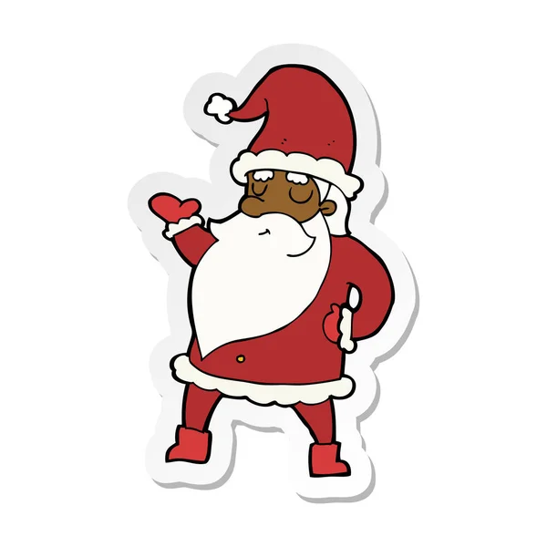 Sticker of a cartoon santa claus — Stock Vector