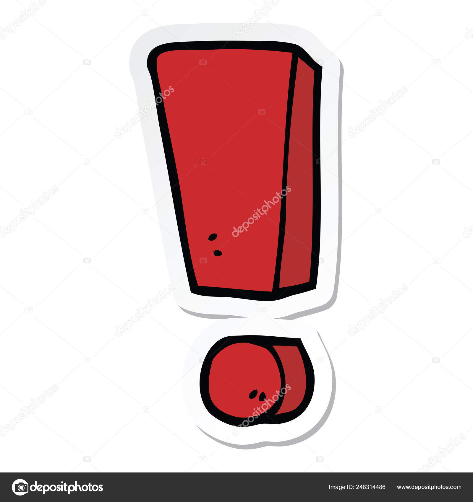 Autocollant D Un Point D Exclamation Dessin Anime Image Vectorielle Par Lineartestpilot C Illustration