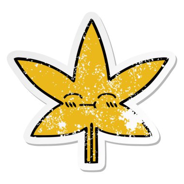 sevimli çizgi sonbahar yaprak sıkıntılı etiket