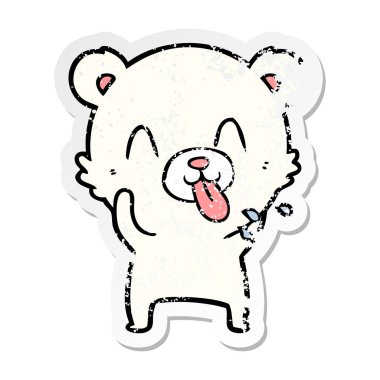 bir kaba karikatür kutup ayısı ton yapışmasını sıkıntılı etiket