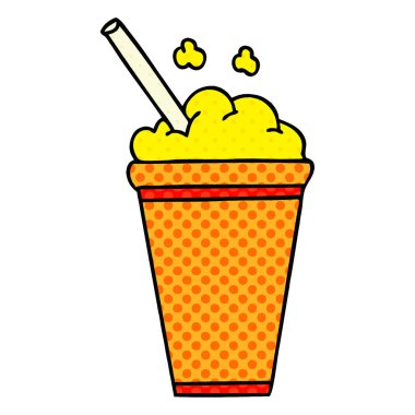 ilginç çizgi roman tarzı çizgi film buzlu içecek 