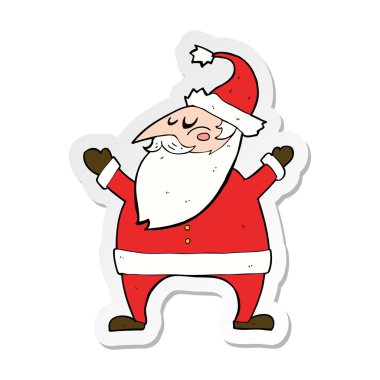 etiket bir karikatür Noel Baba