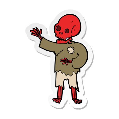 çizgi film iskelet sallayarak etiket