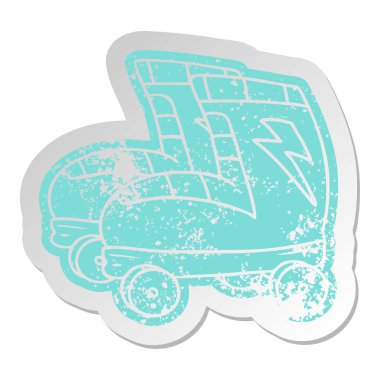 Patenler, sıkıntılı eski çizgi film etiketi