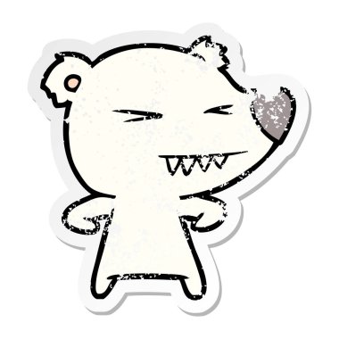 kızgın kutup ayısı karikatür sıkıntılı etiket