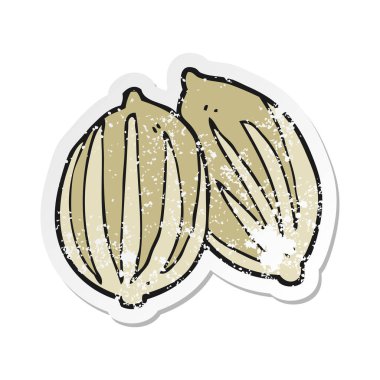 bir çizgi film tohumların Retro sıkıntılı etiket