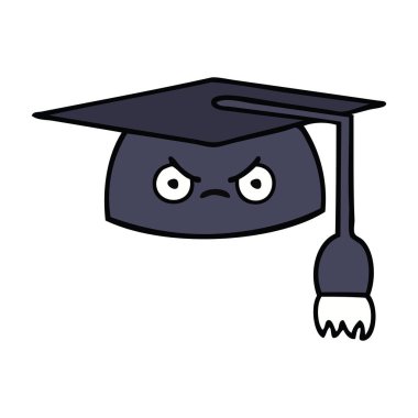 sevimli çizgi mezuniyet şapka