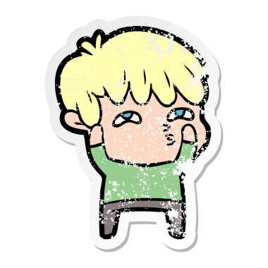 bir çizgi film meraklı insanın sıkıntılı etiket