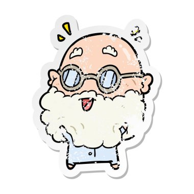 yaşlı adam bir karikatür sıkıntılı etiket şaşırttı