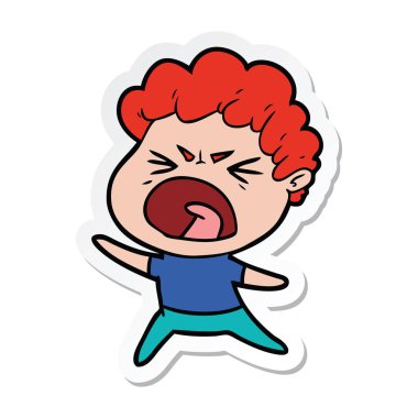 bir çizgi film öfkeli adam etiketi