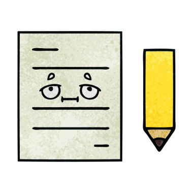 Retro grunge doku çizgi film test kağıt