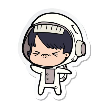 etiket bir kızgın çizgi film alan kız