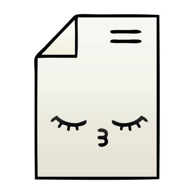 bir yaprak kağıda degrade gölgeli karikatür 