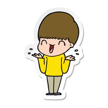 bir mutlu çizgi film çocuk etiket