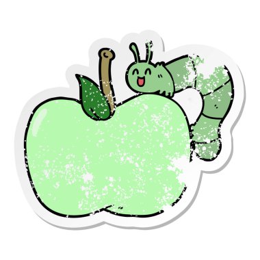 bir çizgi film apple ve hata sıkıntılı etiket