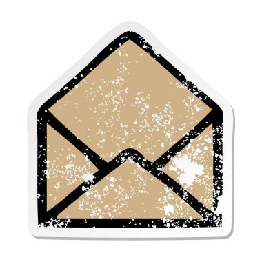 sevimli çizgi kağıt zarfın sıkıntılı etiket